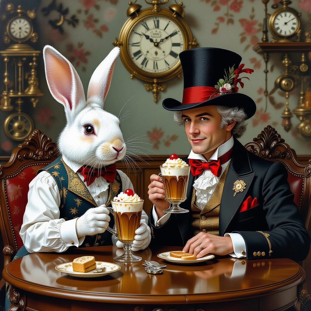 White Rabbit and Earl Enjoy Rootbeer Floats