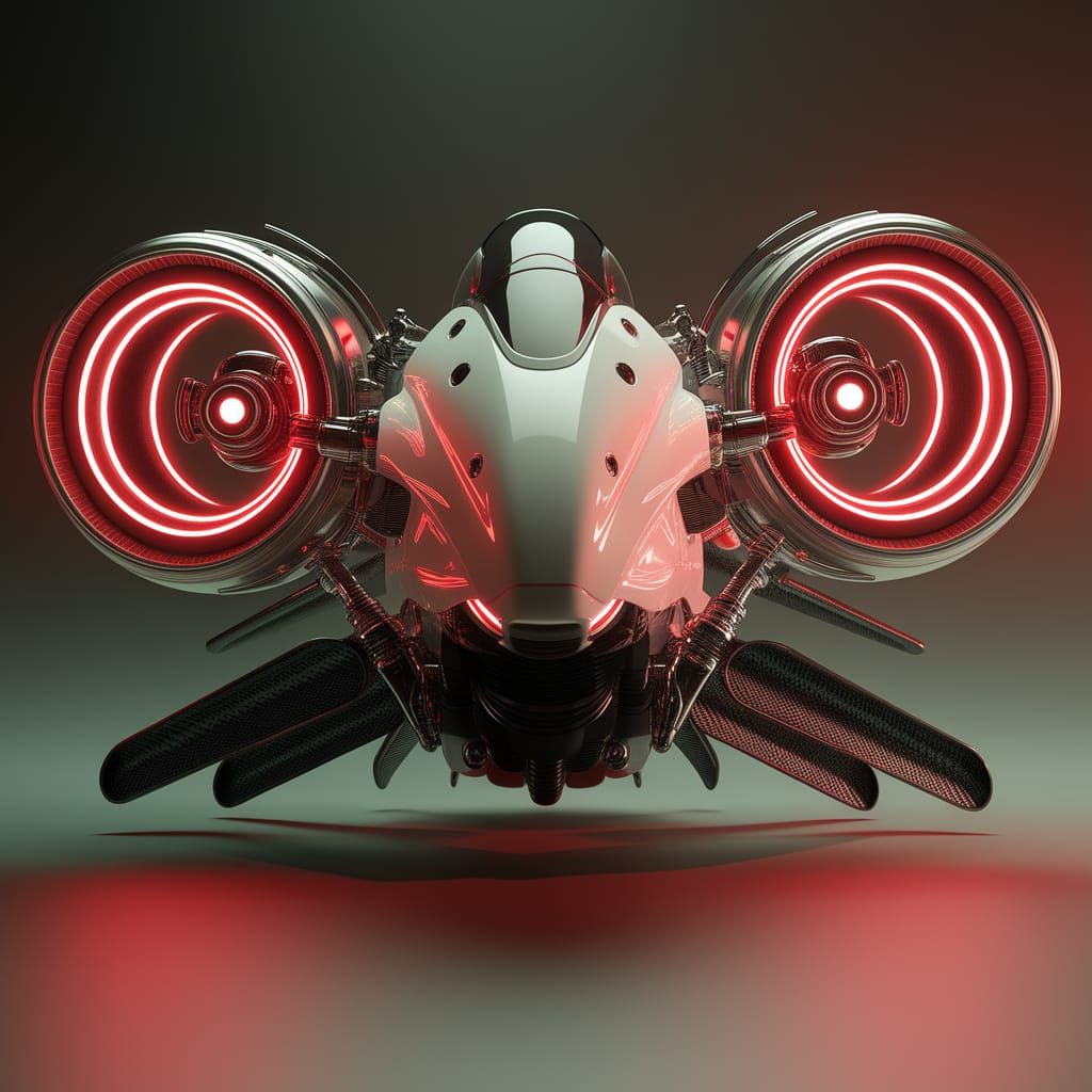 Futuristic Cyberpunk Hoverbike in Detailed 3D Rendering