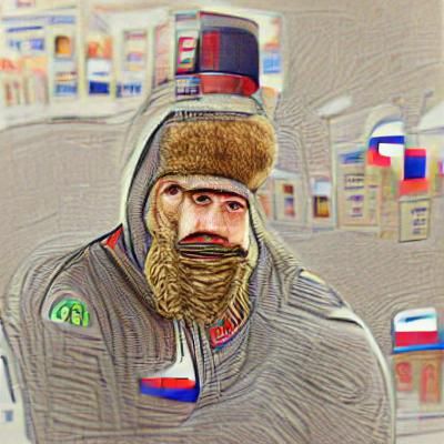 Portrait of a Russian Man in Traditional Dress