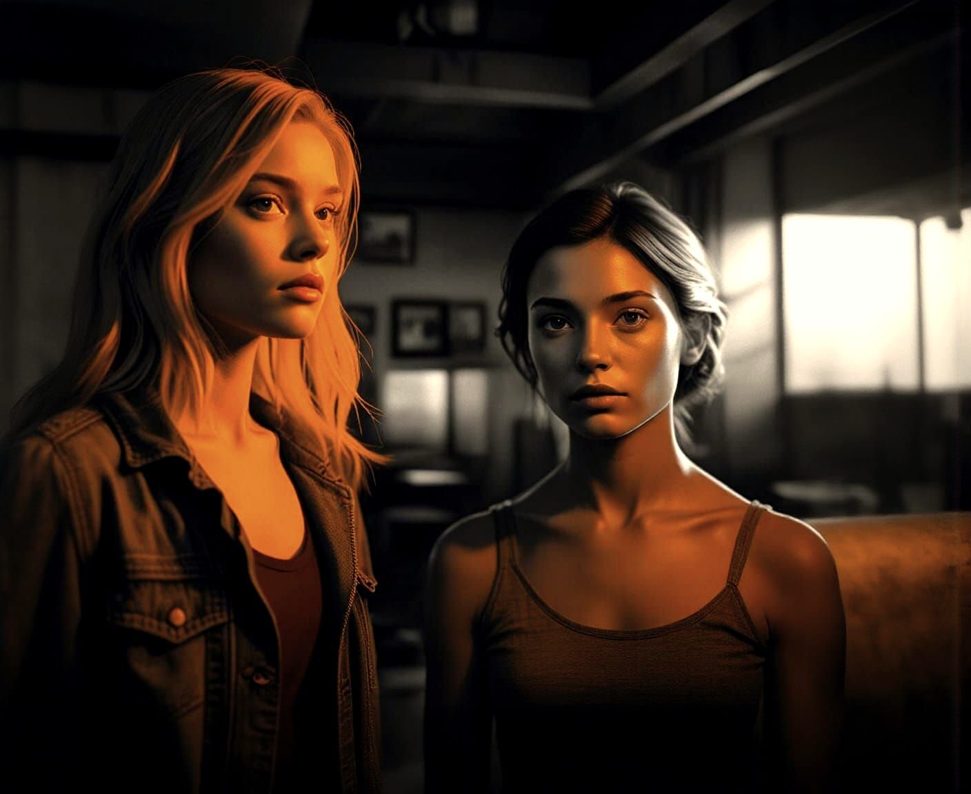 Photorealistic B&W Female Face in Analog Film Style