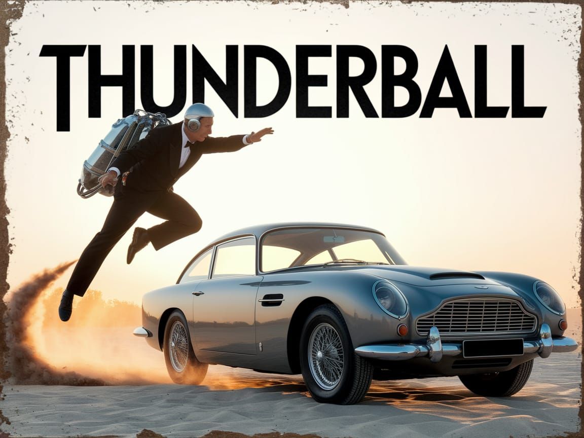 James Bond Jetpack Descent in Thunderball Style