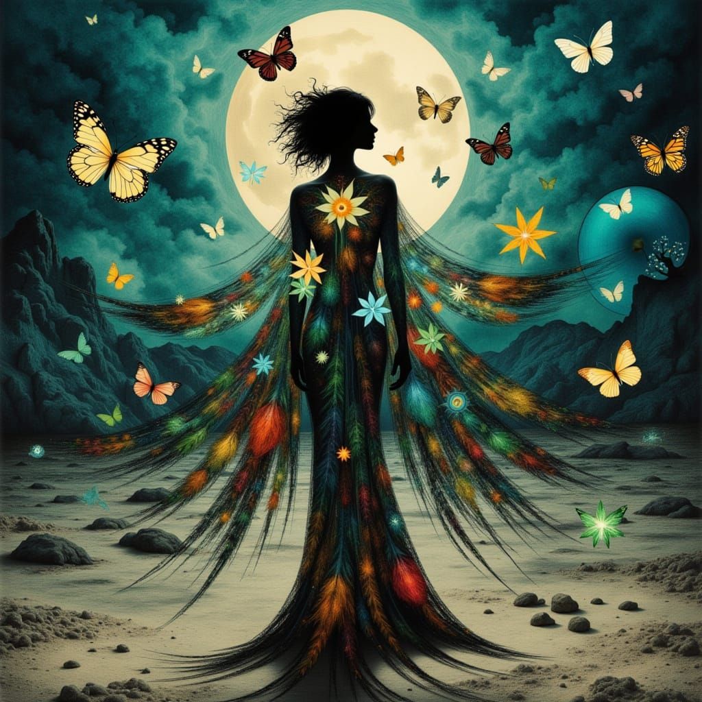 Spectral Art Deco Woman in Dadaist Collage