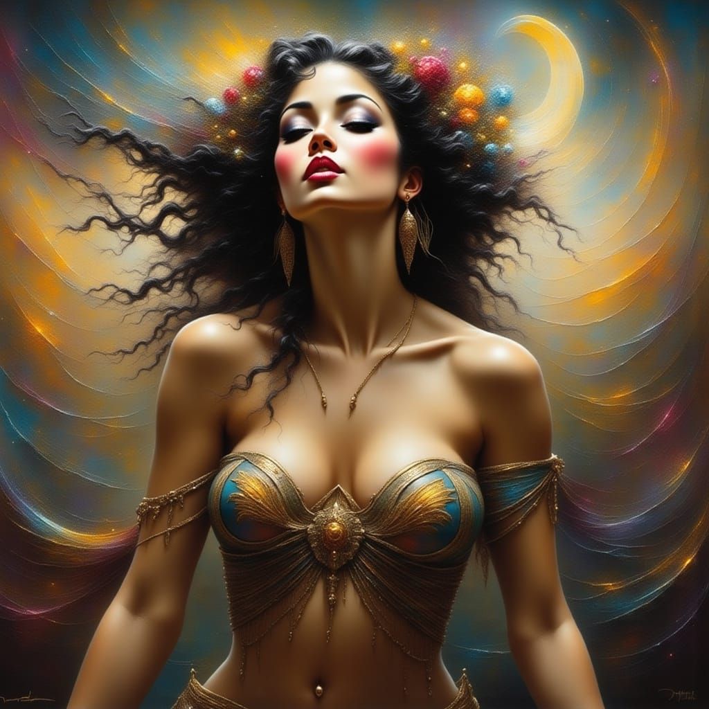 Latina Warrior Woman Breaking Free