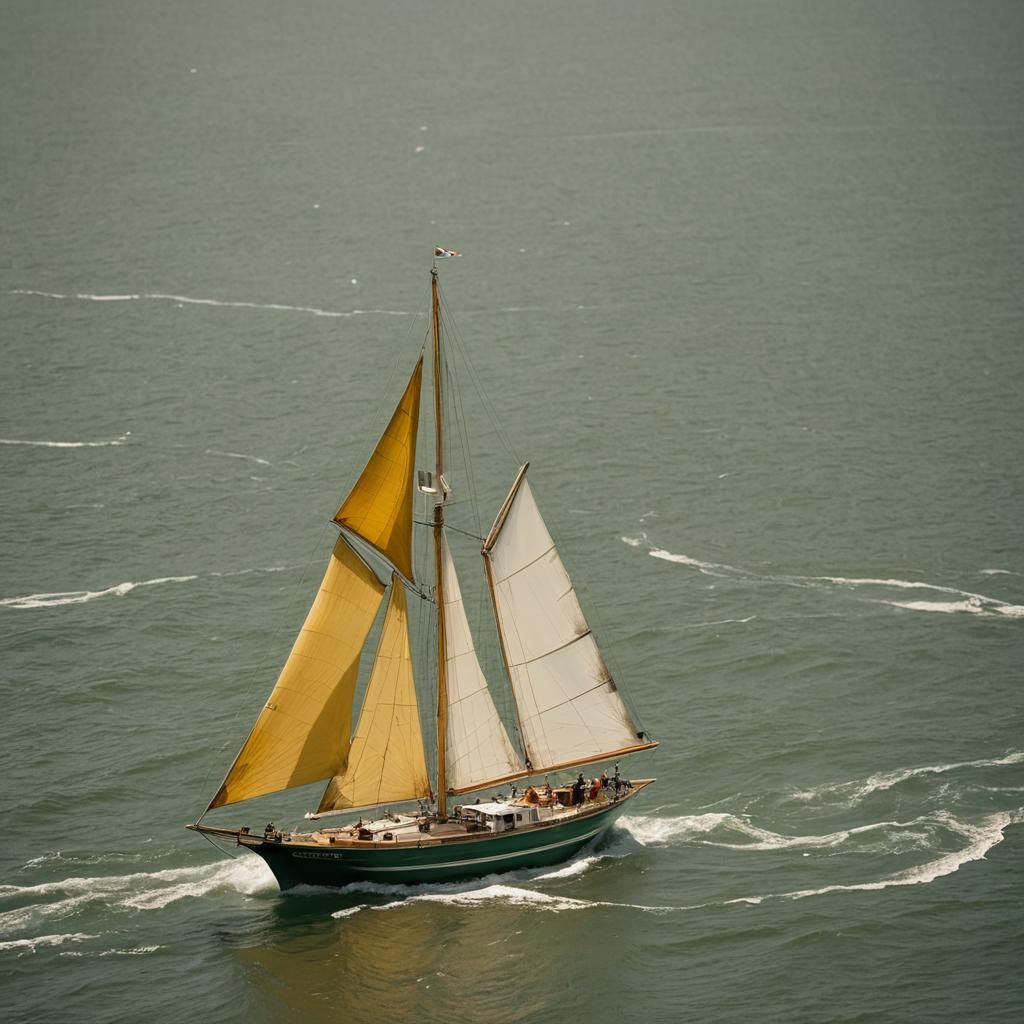 Classic Sailboat on Peaceful Sea: Nautical Photography