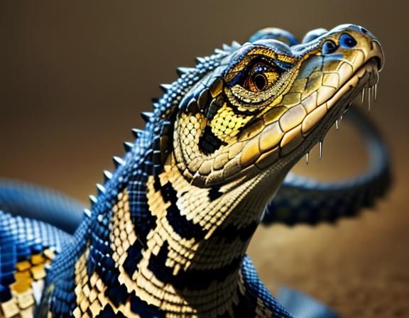 Rattlesnake Strikes: Hyperrealistic Impasto Rendering