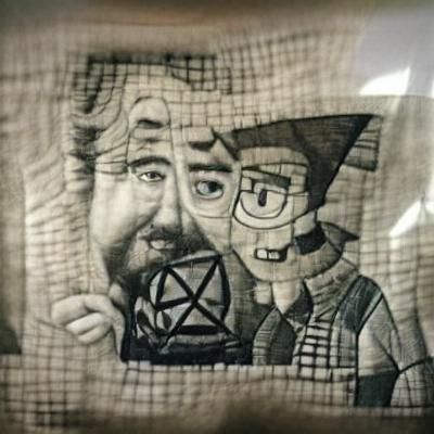 Surreal Needlepoint Tessellations in Charcoal