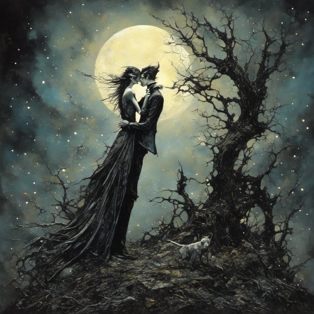 Sacred Love in Gothic Comic Style