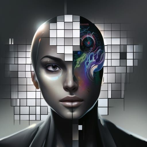 physical emotional connection metaverse head and shoulders portrait, 8k resolution concept art portrait by Greg Rutkows...