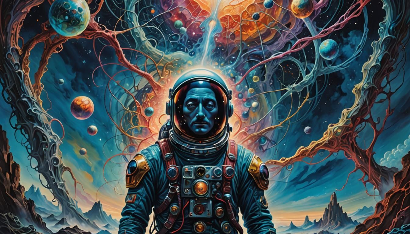 Cosmic Deity in Visionary Sci-Fi Art