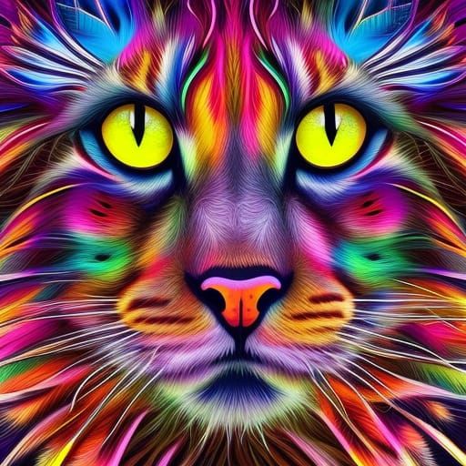 Native American Cat Chief with Cloud Crown