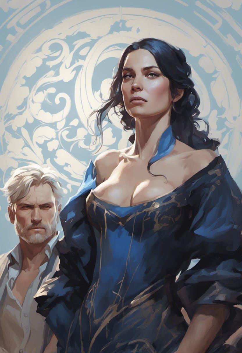 Family Portrait with Dynamic Lighting, Detailed Concept Art