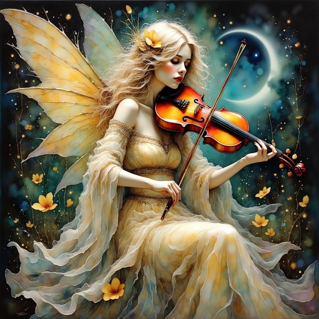 Whispering Spirit in Ethereal Glow: A Dreamy Portrait in Oil...