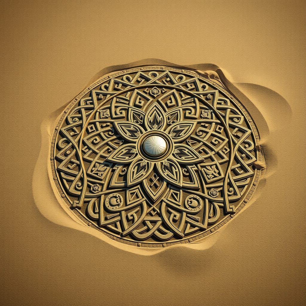 Sand Mandala with Celtic and Islamic Influences