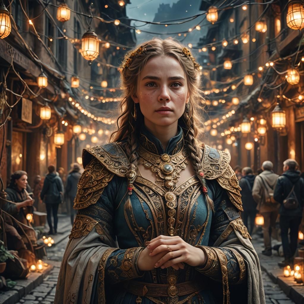 Pauline Einstein Portrait in Digital Matte Painting Style