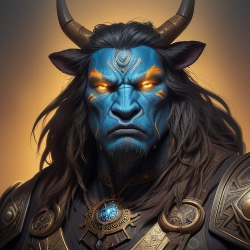 minotaur head and shoulders portrait, 8k resolution concept ...