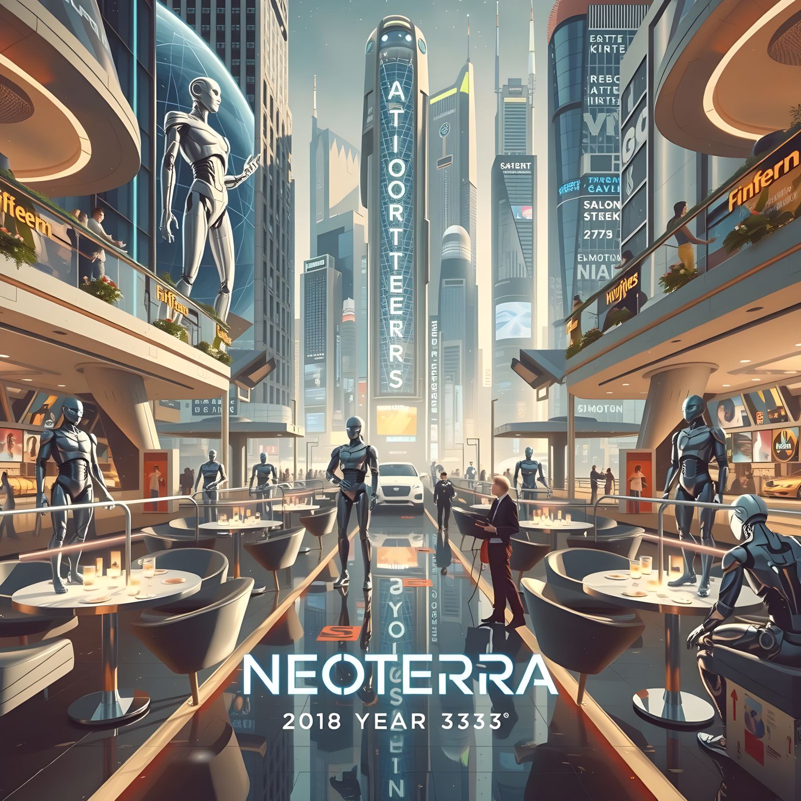 Neoterra: A Futuristic Cityscape in the Year 3333