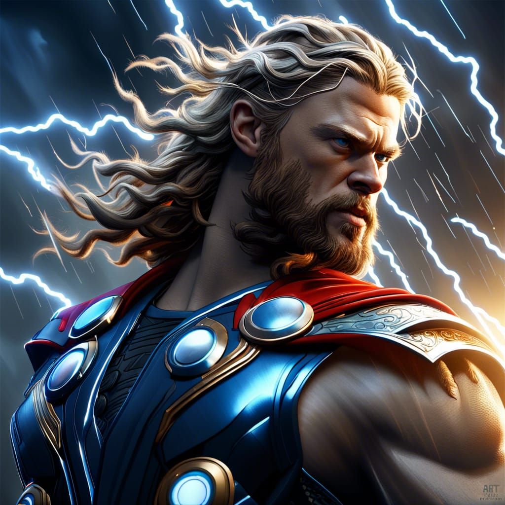 Thor, God of Thunder in Hyperrealistic Detail