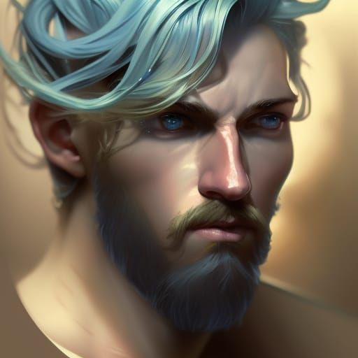 Air Genasi Bard Portrait, Hyperdetailed Digital Art