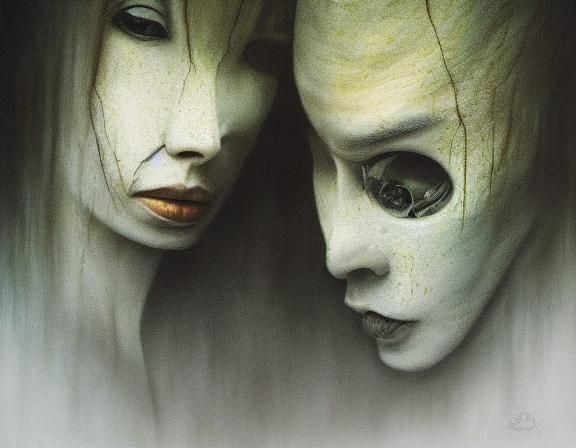 Ethereal Horror: A Dark Surrealist Embrace