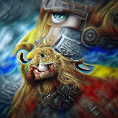 Viking Lion 8k resolution detailed painting deviantart