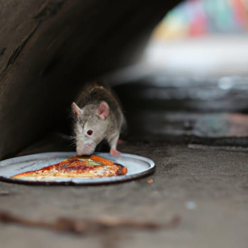 Sewer Rat with Pizza Slice: Professional Photography