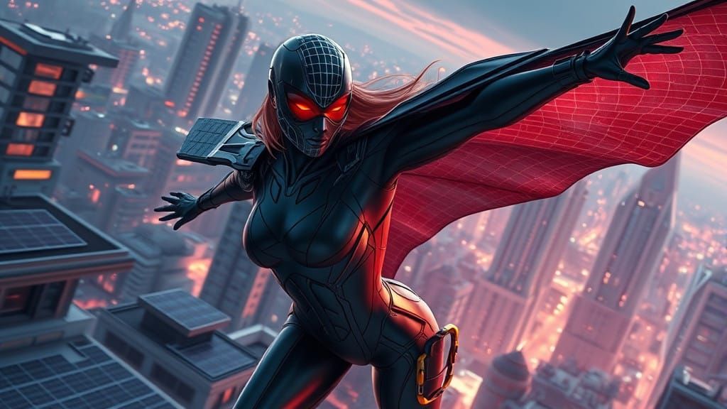 Cyberpunk Goddess Empowered by Solar Energy