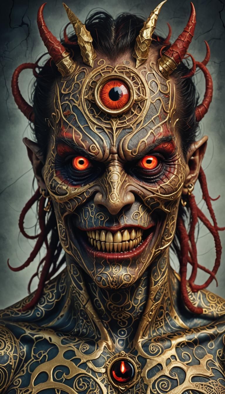 Underworld Demon with Bioluminescence in Pop-Art Style