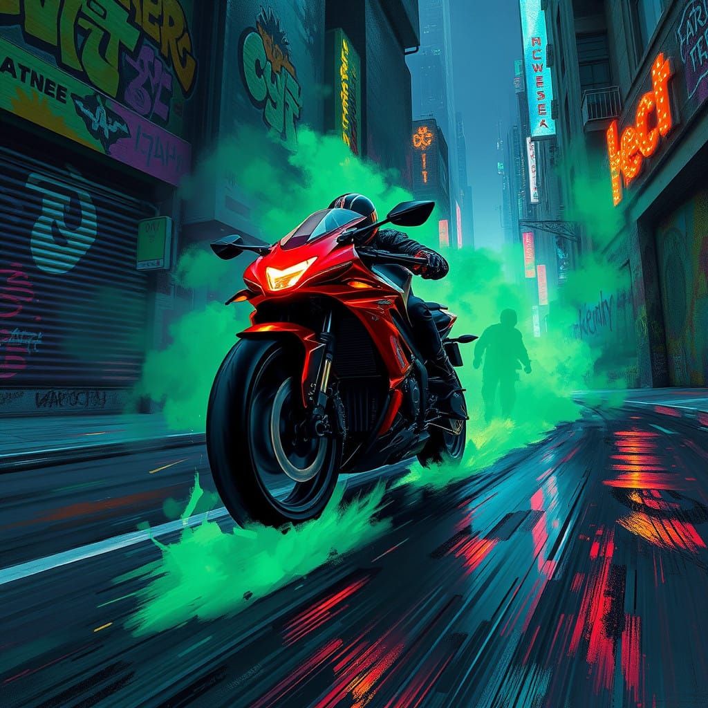 Neon Dreams of Futuristic Bike Racing