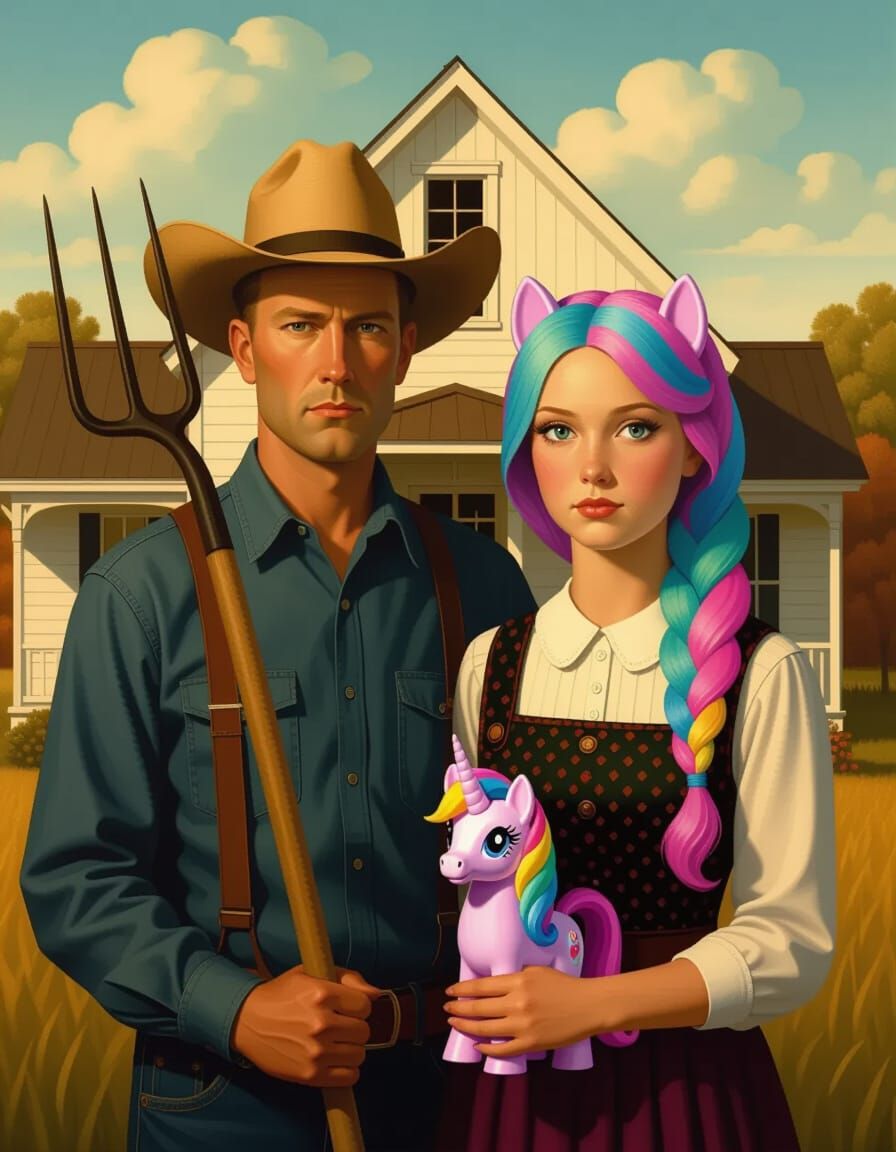 American Gothic Reimagined with My Little Pony