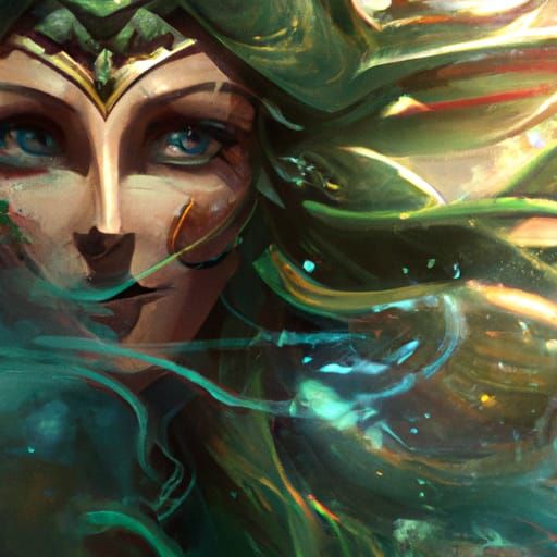 Emerald Goddess Portrait in Artgerm Style