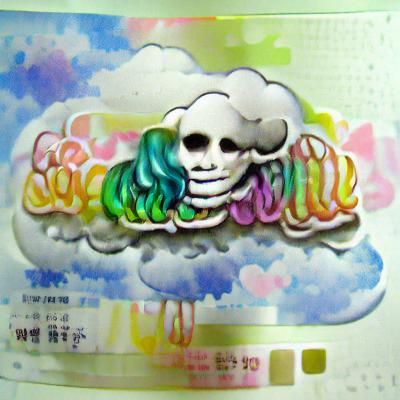 Ethereal Rainbow Skull in Pastel Colors