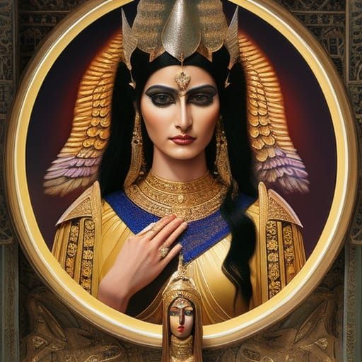 Astarte Angelic Portrait in Surreal Style