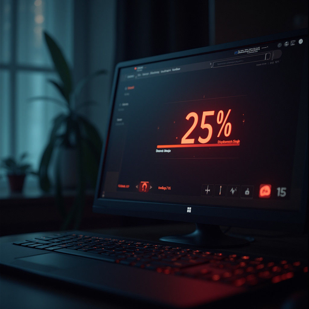 Cinematic Windows 11 Desktop with Progress Bar