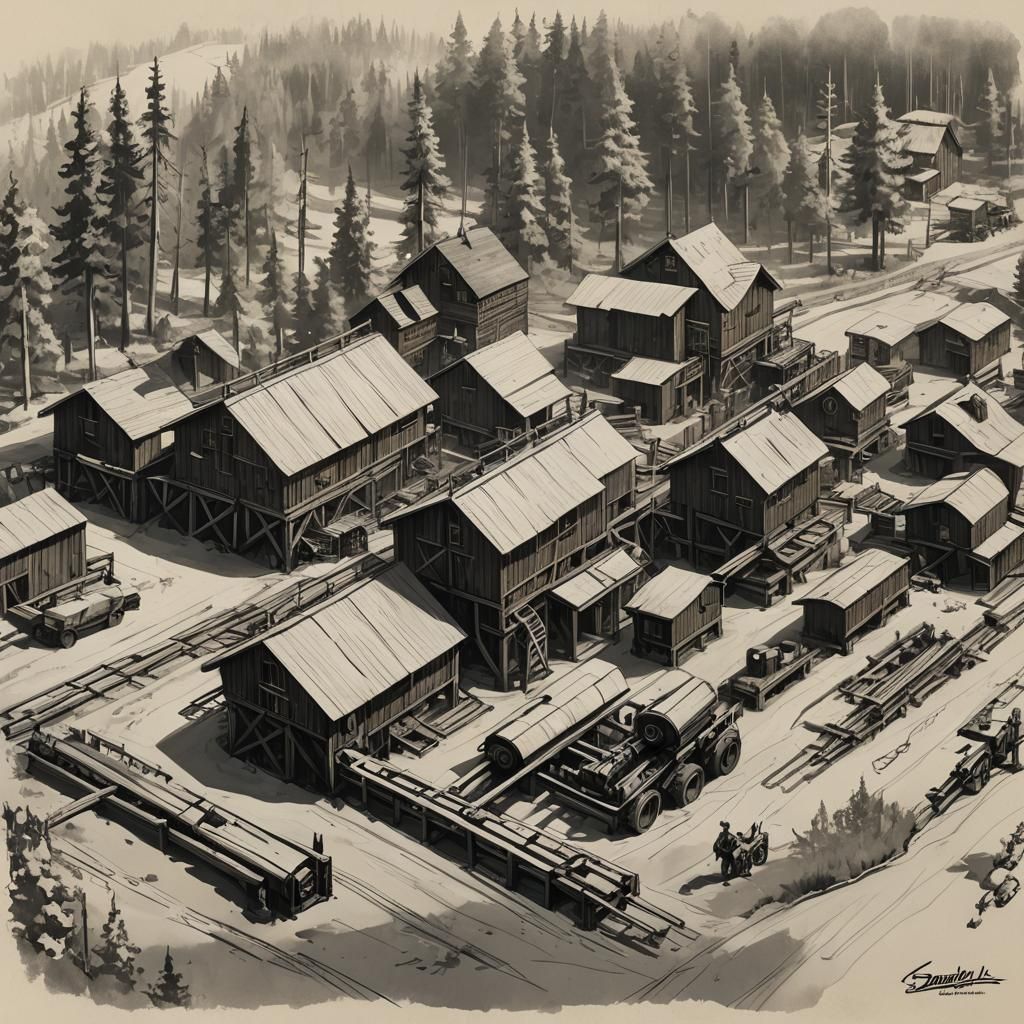 Sawmill: Concept Art of Timber Processing Facility