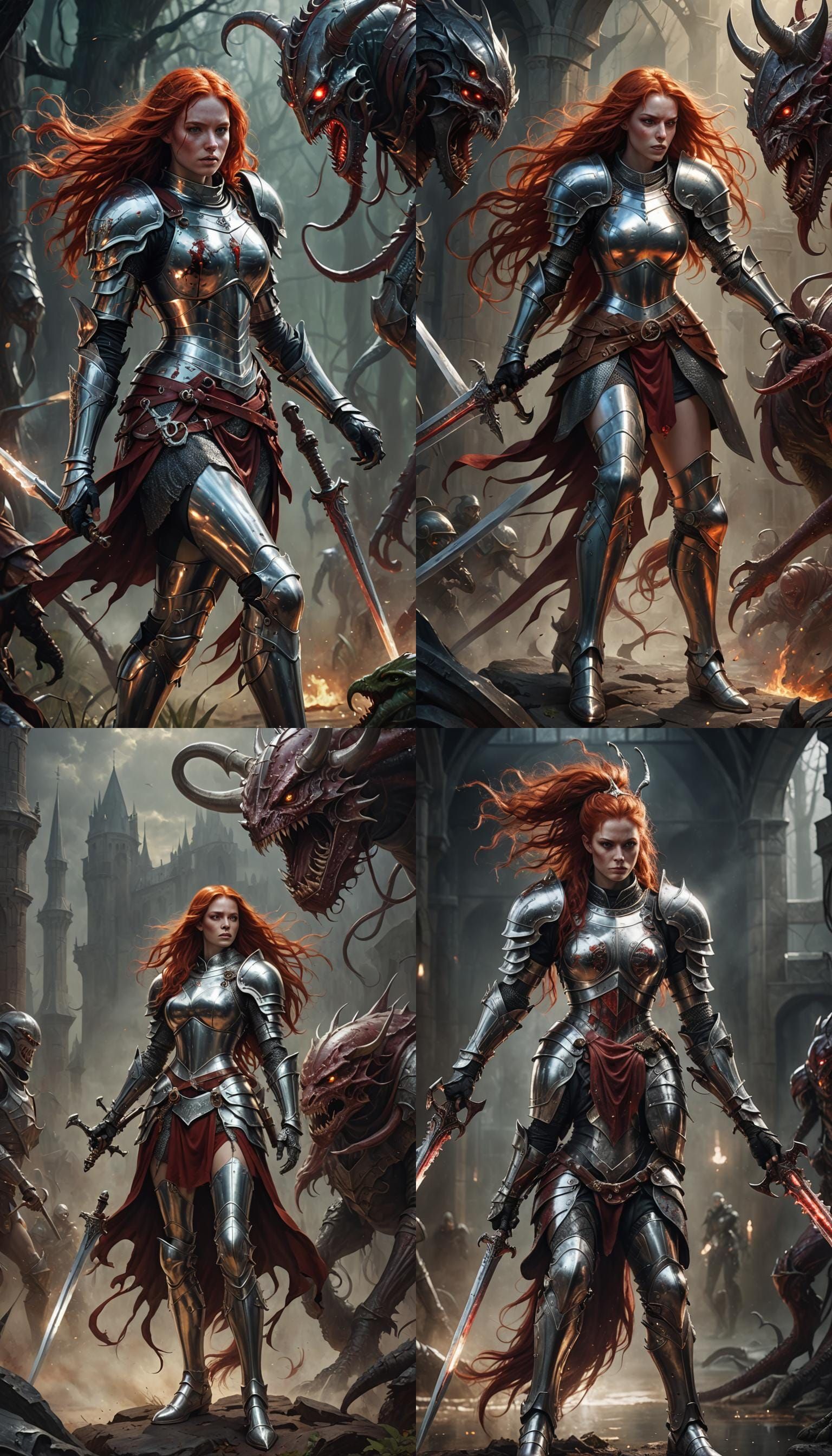 Medieval Knight Battles Alien Monster