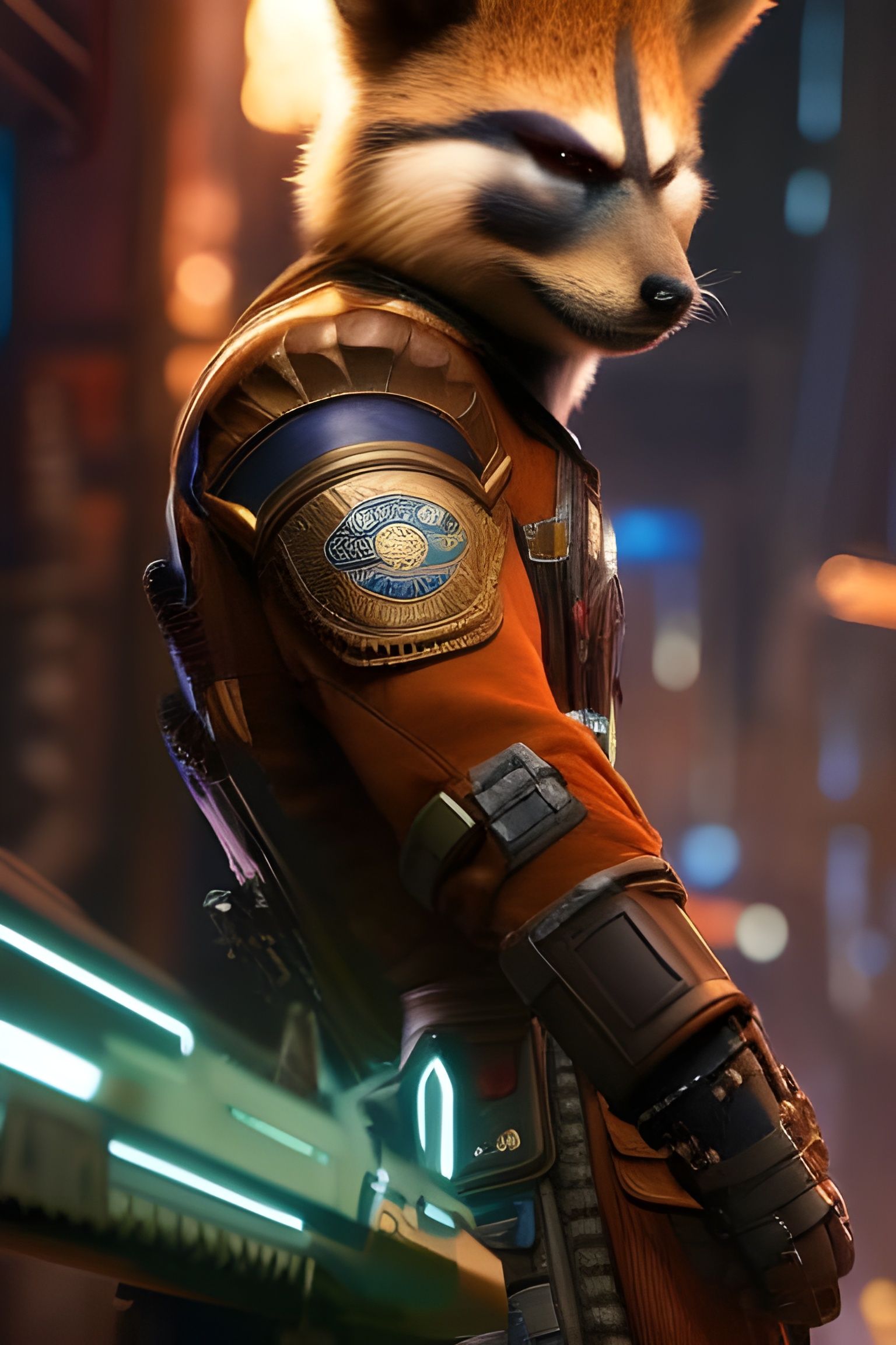 Rocket Raccoon Pirate Portrait in Digital Art