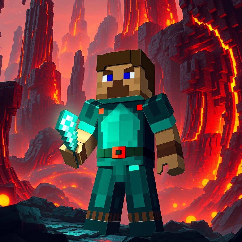 Minecraft Hero Embarks in Fiery Nether Realm