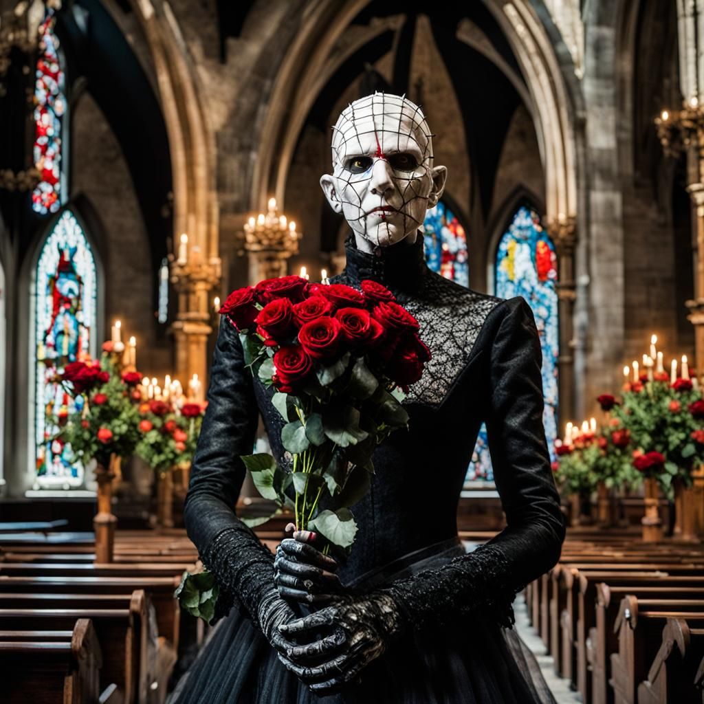 Female Pinhead from Hellraiser in Wedding Gown