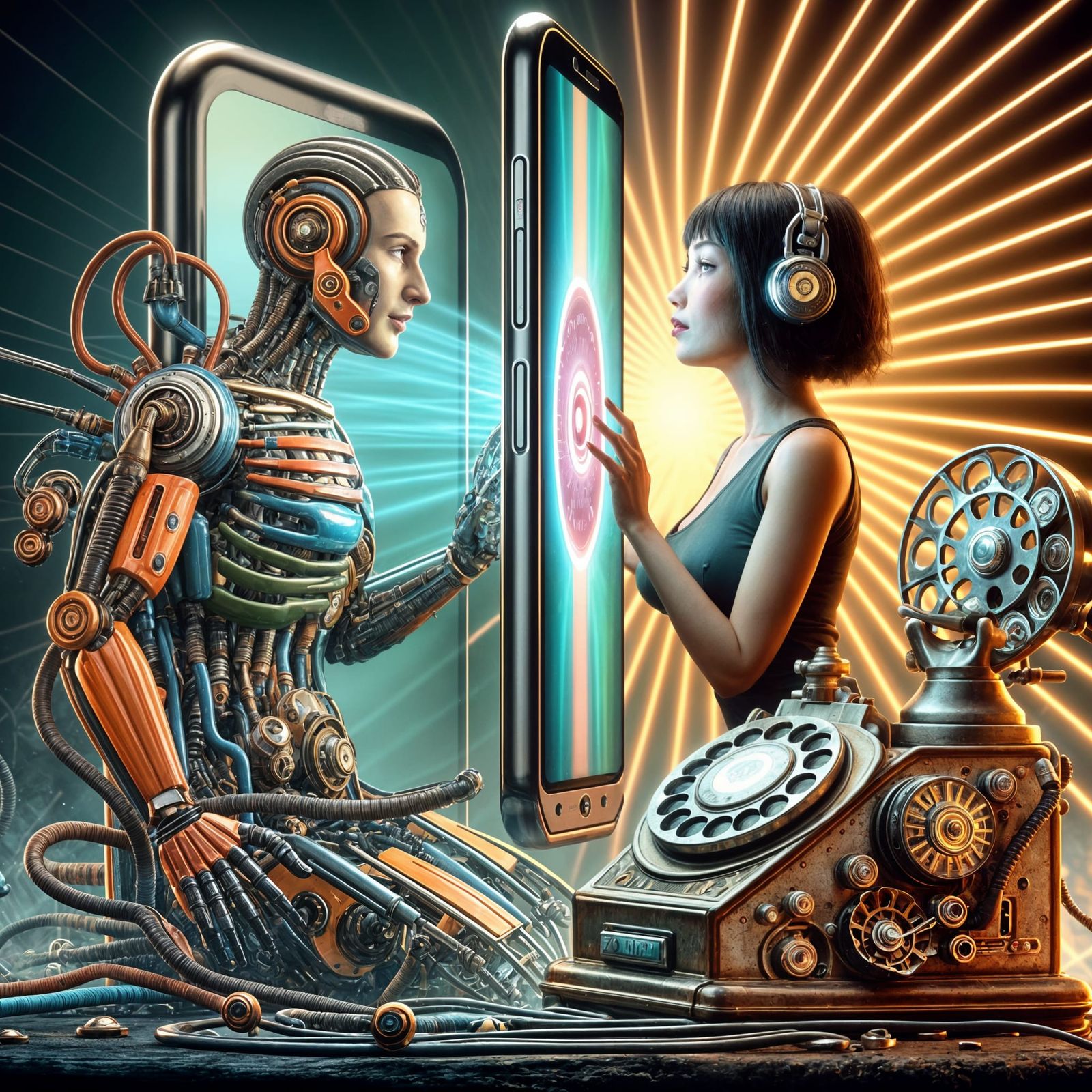 Mobile Phone Meets Dial Phone: A Retro-Futuristic Romance