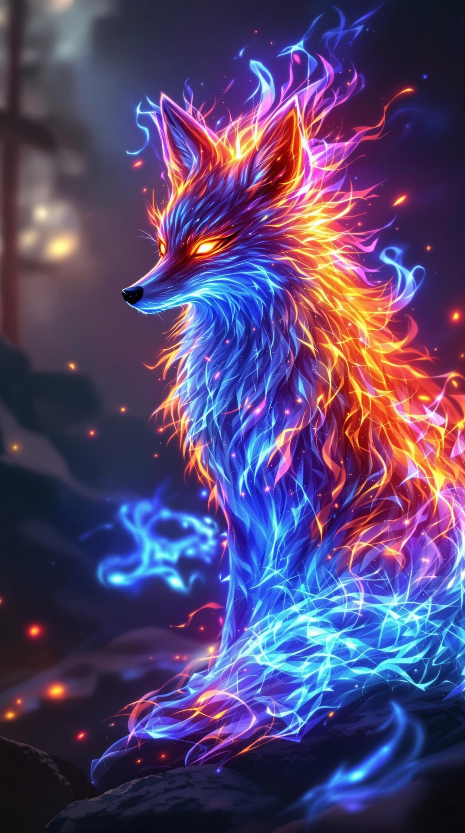 Glowing Fire Fox: A Mythical Creature Reimagined