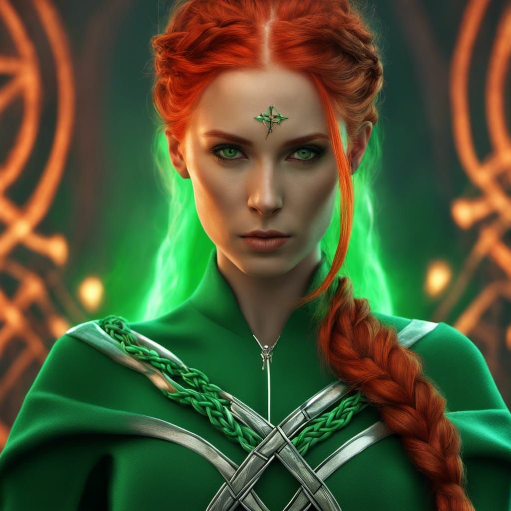 Futuristic Celtic Goddess Brigid Portrait in 4K