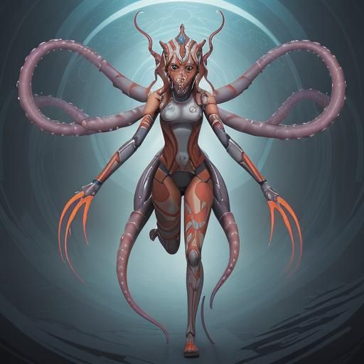 Ahsoka Tano with Mechanical Tentacles, Anime Style