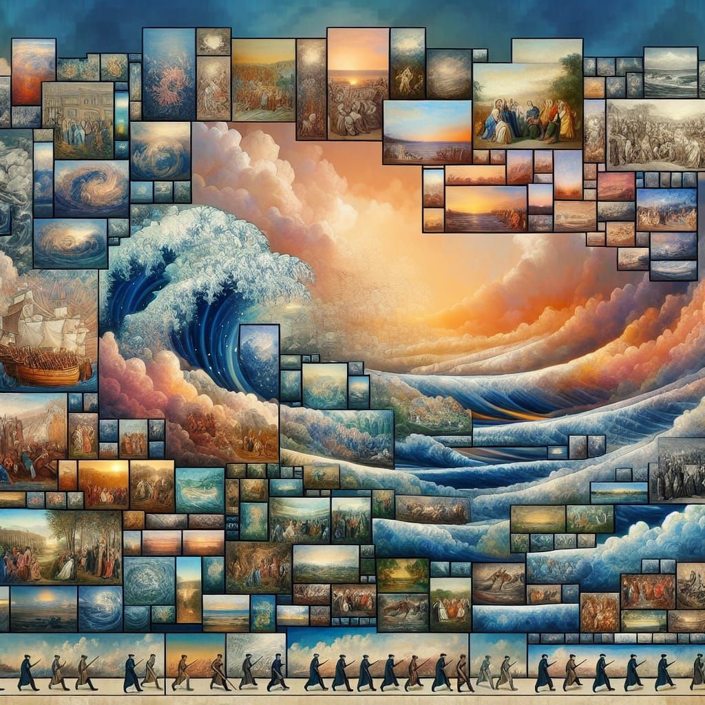 Harmonic Collage of Classic Paintings Before 1912