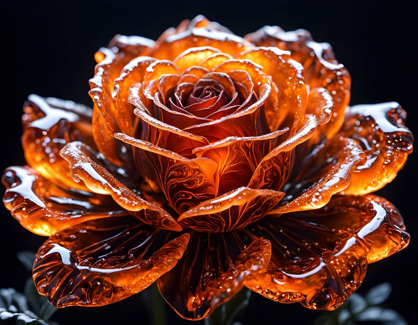 Orange Glass Rose
