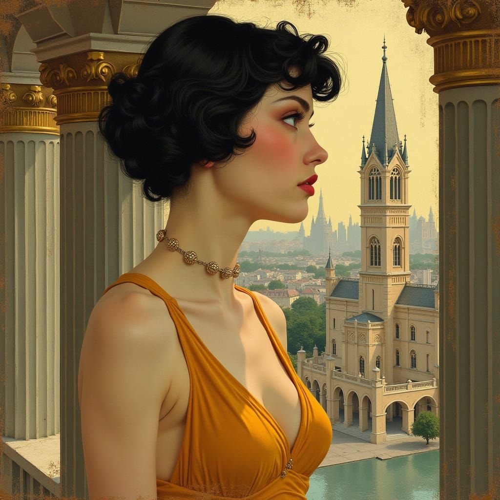 Sensational Art Nouveau Portrait Painting