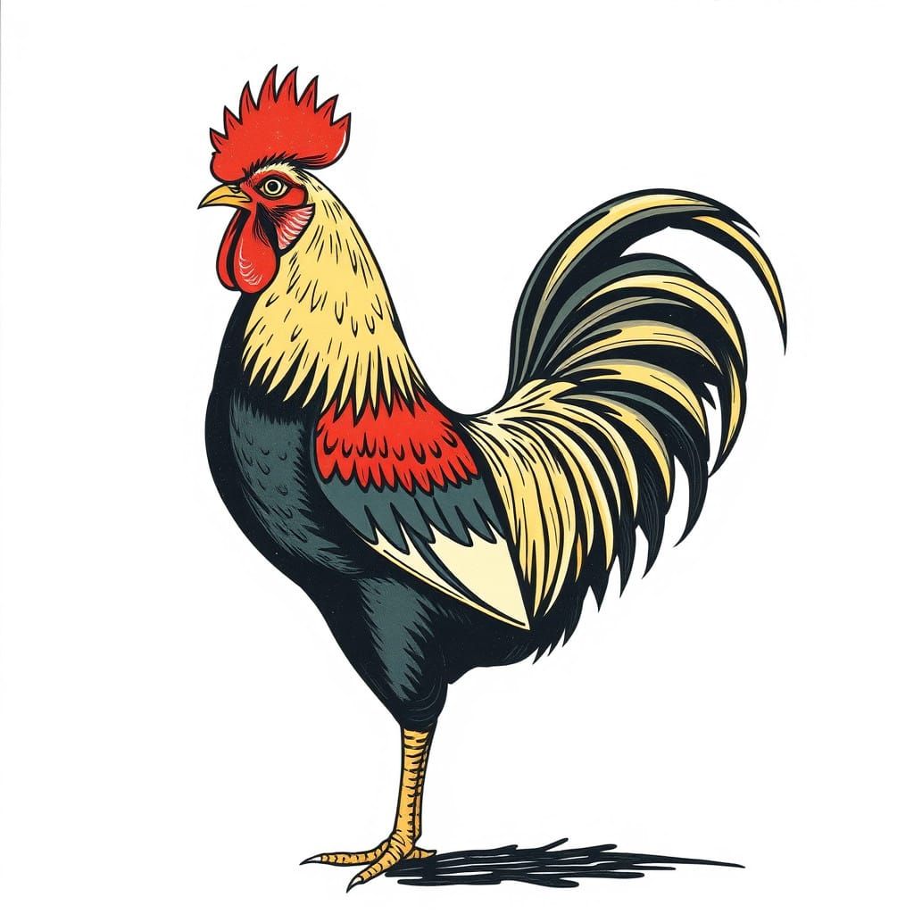 A Majestic Rooster in Vibrant Colors