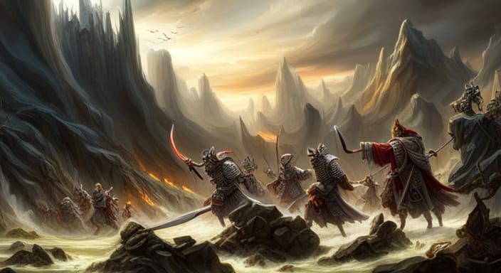 Epic Battle Between Orcs and Skeleton Armies