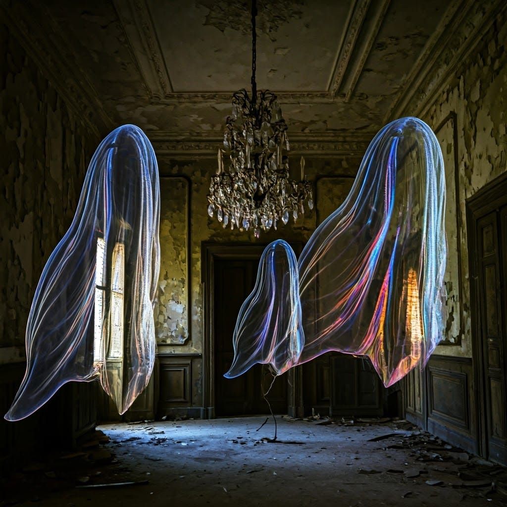 Ethereal Holograms Unveil Haunted Mansion