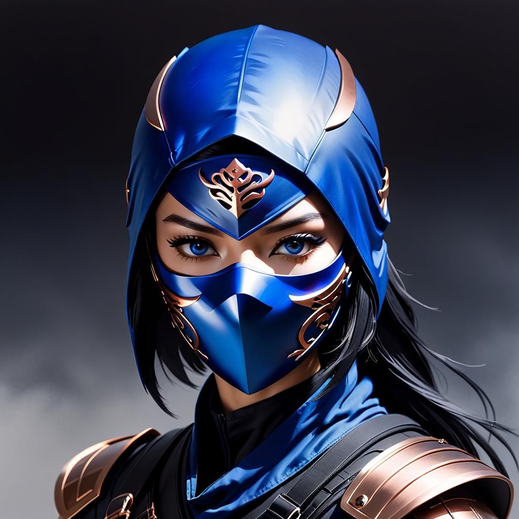 Female Ninja in Ink Wash Style