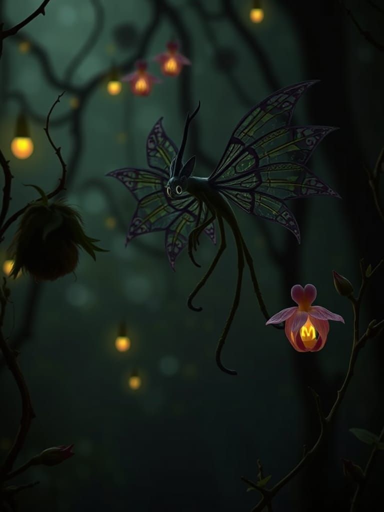 Eldritch Flora and Fauna Dancing in the Mist